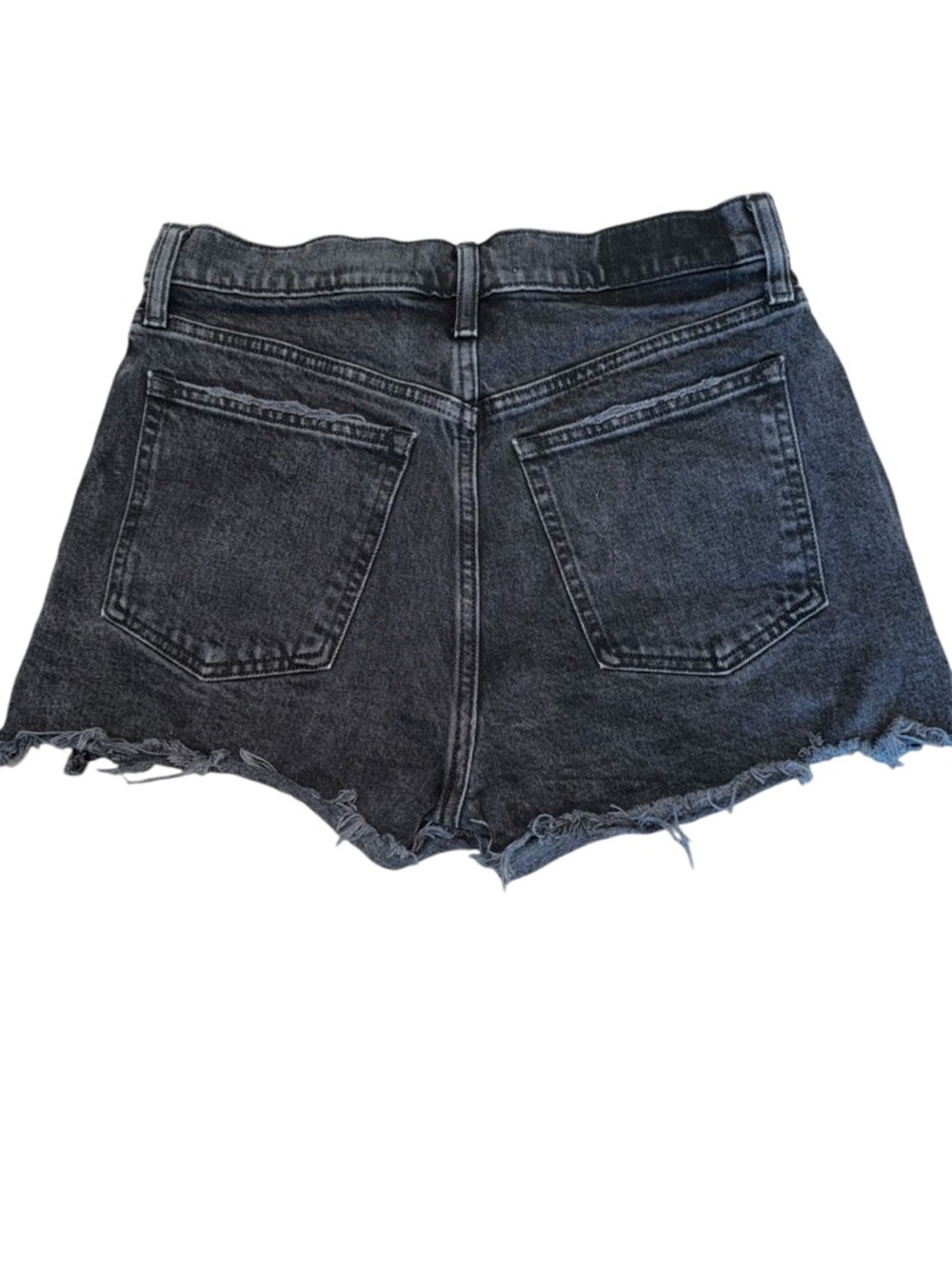 Abercrombie & Fitch The Mom Short High Rise Black 29 / 8 Distressed Fray Shorts - Picture 4 of 12